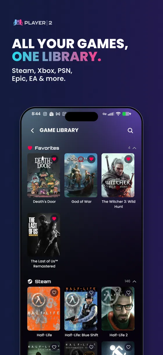 Player 2 game library with critic and player scores